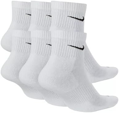 Nike Everyday Plus Dri-FIT Cushioned Ankle Athletic Training Casual Socks - 6 Pack (US, Alpha, Medium, Regular, Regular, White) - 1