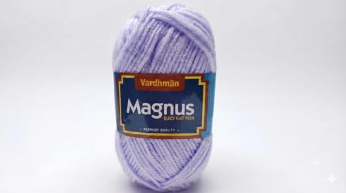 Image of Vardhman Magnus Knitting Yarn 100% Acrylic Bulky 4Ply Yarn (Pack of 1 Ball - 100g) - Knitting & Crochet Yarn for Winter Sweaters, Scarves, Blankets | Hypoallergenic, Hand Wash - Lavender Blue