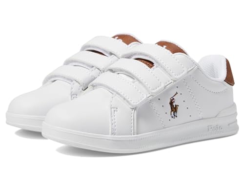 POLO RALPH LAUREN Baby Girl's Heritage Court III EZ (Toddler) White/Tan 7.5 Toddler M