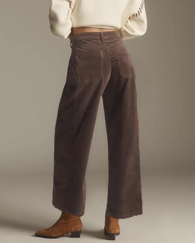 Kedera Mid Rise Barrel Jeans for Women Corduroy Wide Leg Denim Pants Baggy Boyfriend Jeans with Pockets3