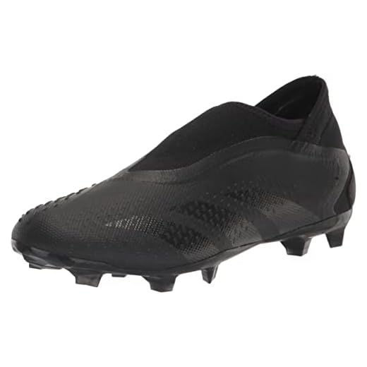 adidas Unisex Predator Accuracy.3 Firm Ground Soccer Shoe, Black/Black/White (Laceless), 9 US Men