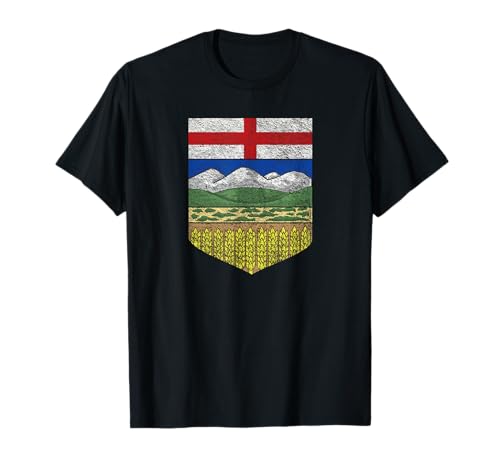 ALBERTA COAT OF ARMS CANADIAN FLAG EDMONTON CALGARY T-Shirt