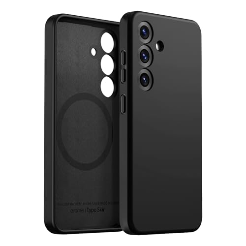 【araree】 Galaxy S25 対応 ケース MagSafe対応 シリコン 耐衝撃 スマホケース 指紋 防止 サラサラ マグネット シリコンケース カバー [ GalaxyS25 サムスン ギャラクシーS25 SC-51F 対応 ] case Typoskin M ブラック