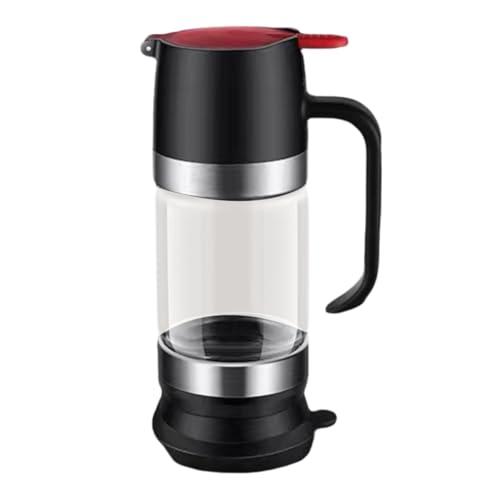 Feriany - Dispensador de miel (10 onzas, cristal antigoteo con asa, dispensador de jarabe transparente con base de silicona)