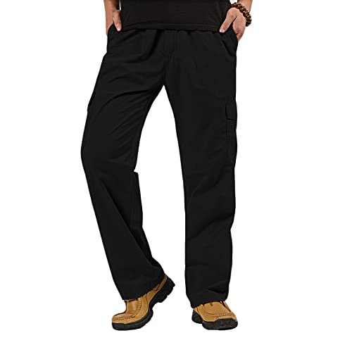 WZIKAI Mens Cargo Pants Elastic Waist Joggers for Men Workout Sweatpants Casual Long Trousers4