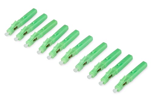DIGITUS LWL-Feldstecker - LC/APC-Kupplung - Glasfaser-Singlemode - 10 Stück - 50 mm Länge - Grün