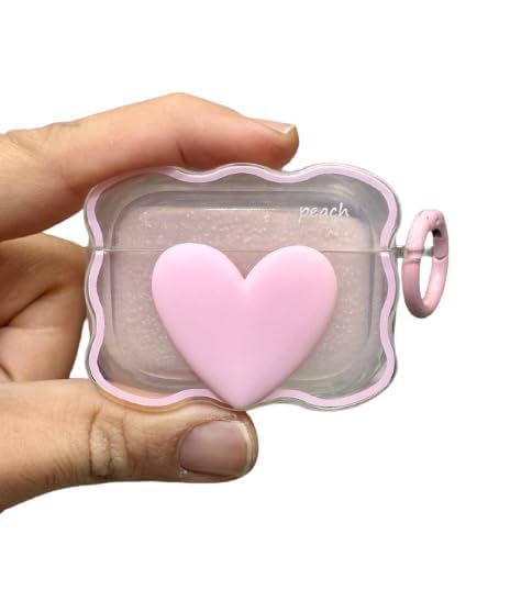 Image of Dezet Cute Soft Silicone Pouh Case for Airpods Pro GEN-2 (2022) � 3D Cartoon Animal Character Cover with Keychain Ring, Shockproof & Dustproof Protective Case for Kids & Girls (Heart Pink)