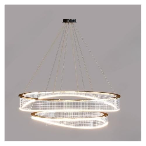 Lustre suspension de luxe circulaire de 80cm pour un design épuré de salon