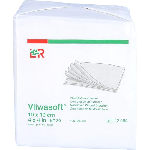 Vliwasoft 12064 Verbände unsteril 4-lagig 10 cm x 10 cm (100-er pack)