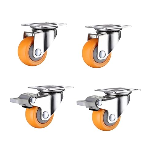 Roulette en caoutchouc orange 60kg à pivotement fluide