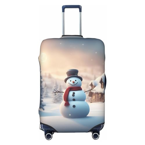 Merry Christmas Cute Snowman Print Luggage Suitcase Cover Protector Luggage Washable Covers With Concealed Zipper