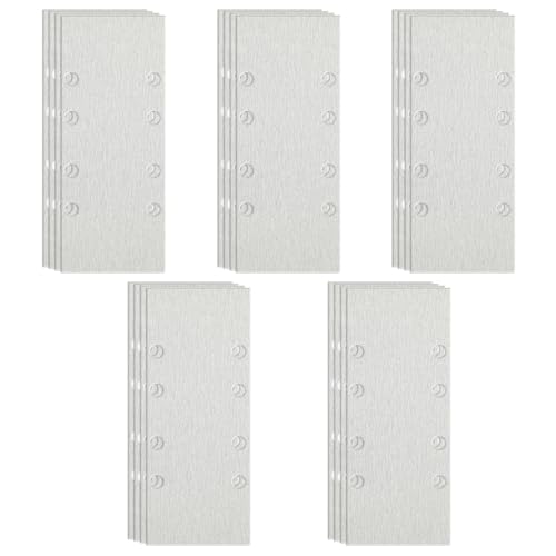 MORLARCO オービルサンダー ペーパー 240番 25枚セット サンディングペーパー 93X228mm サンダー ペーパー クランプ式 電動サンダー用サンドペーパー 吸塵8穴付 塗装仕上げのサンディング 金属磨き 木工DIY作業に 詰まり防止紙やすり