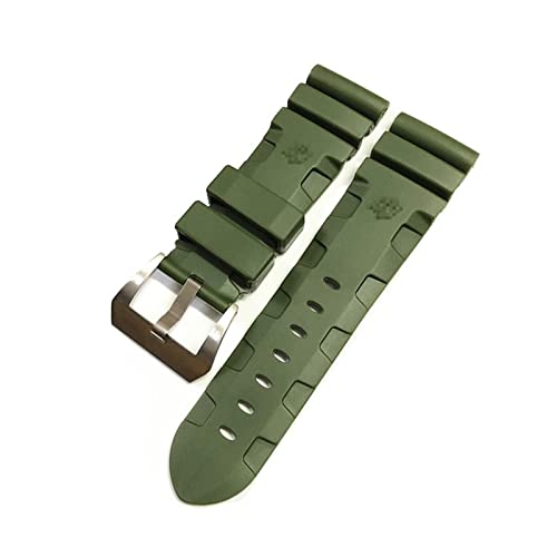 Bracelet silicone 24mm étanche et résistant avec boucle argent pour montre 441