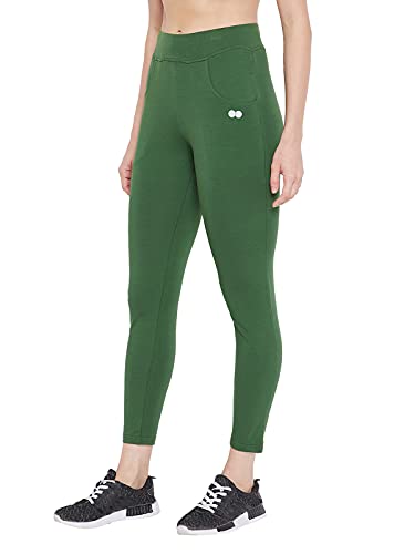 Image of Clovia Women's Cotton Snug Fit Active Wear Ankle Length Tights