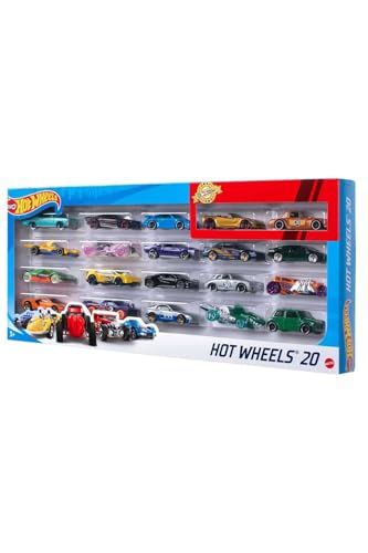 Mattel Hot Wheels H7045/Lot DE 20, Ensemble Cadeau, Zufallige Voitures/Modèles