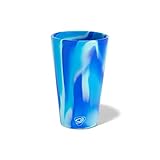 Silipint 16oz Silicone Pint Glass – Unbreakable BPA-Free Reusable Silicone Drinking Cup – Flexible Dishwasher Microwave & Freezer Safe – Stemless Glass for Water Coffee Smoothies (Arctic Sky)