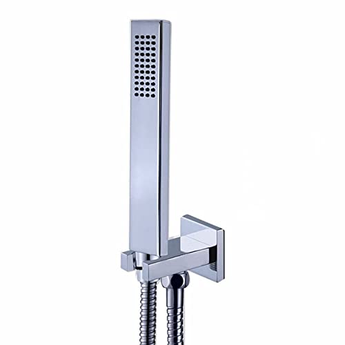 Pommeau de douche laiton chromé durable et son connecteur mural