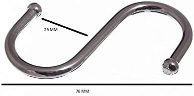 Miniatura 2 de 20 ganchos de cocina en forma de S para colgar utensilios de cocina con extremo de bola de acero cromado de 2.953in, 3 pulgadas