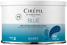 Cirepil - Blue - 400g / 14.11 oz Wax Tin - All-Purpose & Unscented - Perfect for Sensitive Skin - Disposable Blue Wax Refill Bag - Fluid Gel Texture, Easy Removal, Peel-Off Wax - No Strips Needed