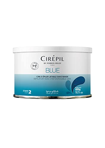 Cirepil - Blue - 400g / 14.11 oz Hard Wax Beads Bag - Face & Body Wax, Unscented & No Strip Needed - Perfect for Sensitive Skin & Brazilian Waxing - Fluid Gel Texture, Easy Hair-Removal