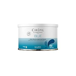 Cirepil – Blue – 400g / 14.11 oz Wax Tin – All-Purpose & Unscented – Perfect for Sensitive Skin – Disposable Blue Wax Refill Bag – Fluid Gel Texture, Easy Removal, Peel-Off Wax – No Strip Needed