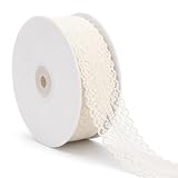 YUXMU Spitzenband Creme,45m Spitzenbordüre 3cm Vintage Spitzenborte Nähen