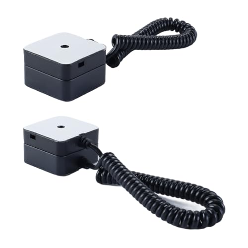 Hoite 2 Fernbedienungshalter mit Federseilen, sichere Befestigung von TV-Fernbedienungen, Zubehör, Wandmontagemagnet mit selbstklebender, ausziehbarer Feder für kleine Gegenstände (schwarz)