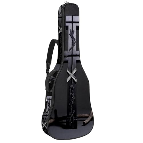Sac pour guitare de transport universel avec motif croix noire multicolore