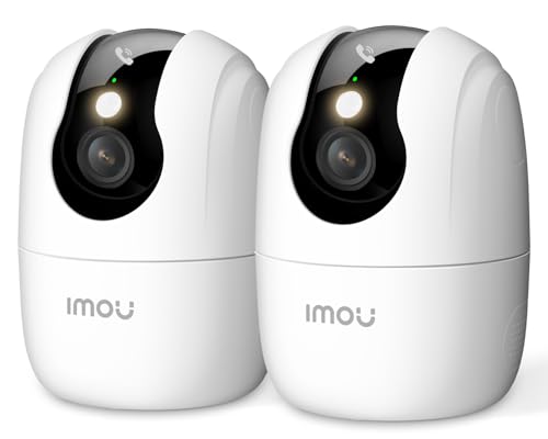 Imou 2K Telecamera WiFi Interno con One-Touch Chiamata, 3MP Telecamera da Interno con Crociera Automatica, Rilevamento AI Umano/Animali, Visione Notturna a Colori, Modalità Privata, 2,4/5GHz, 2 Pezzi