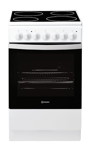Cuisiniere INDESIT IS5V4PHW/E - , Blanc, Table Vitrocéramique, 50cm, 4 zones de cuisson, Manettes, Four CN, Hydrolyse, 61L
