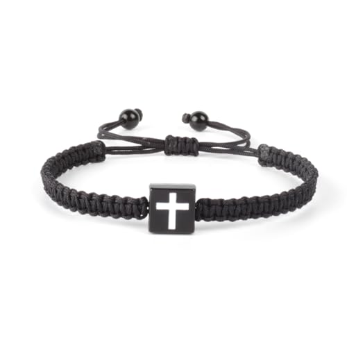 Image of Baptism Bracelets Cross Bracelet for Mens /Women, Christian Charms, Birthday Gifts Baptism Confirmation First Holy Communion Christening Gifts