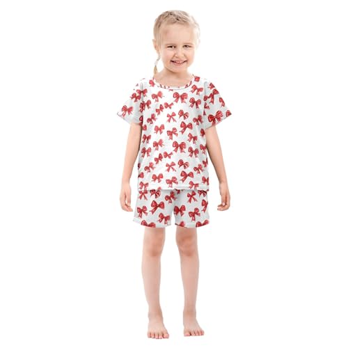 Red Bows Pajama Set Pajamas Sleepwear Nightwear Loungewear Clothes Set B0405144