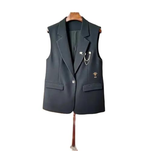 Spring Mid-Long Suit Waistcoat Vest Coat Women Vintage Embroidery Outerwea2