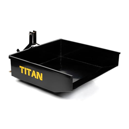 Titan Attachments 3 Point 10 Cu. FT Dump Box Fits Category 1 Tractors, Quick Hitch Compatible, Rear Transport Self-Dumping Hopper, Utility Carry-All Box for Material Handling
