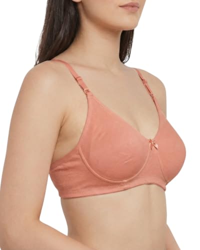 Image of Brida Monica Women's Wide Strap Bra - Soft Hosiery Cotton, Non-Padded, Wireless, Seamless Full Coverage T-Shirt Bra