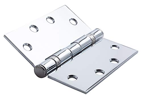 Global Door Controls 4.5 in. x 4.5 in. Bright Chrome Ball Bearing Hinge - Set of 3