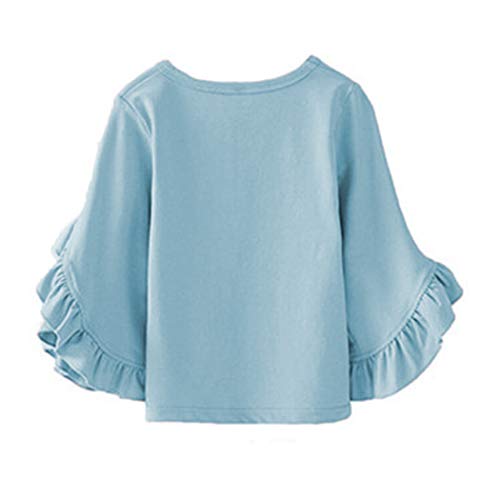 Image of Colorful Childhood Little Girls Ruffle Bat T Shirt Autumn Princess Girl Blouses Spring Tops