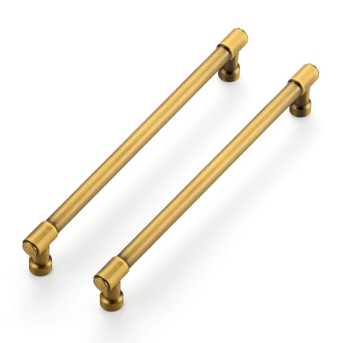 Image of Ravinte Brushed Brass Kitchen Pulls Cabinet Handles 7-1 /2 Inch 10 Pack