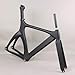 Compatible for Full Carbon Fixed Gear Frameset, Road and Gravel Bicycle Frame with Fork and Seat Post(Small)