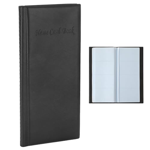 ChauLanBow Visitenkartenmappe,Visitenkarten Aufbewahrung, Schwarz Visitenkartenhalter, Visitenkartenbuch aus PU-Leder, für 400 Kartern, für Visitenkarten Kreditkarte, Geeignet für Geschäftsleute