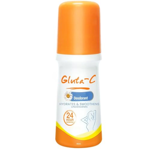 Gluta-C Deodorant Roll-On, 24-Hour Odor and Sweat Protection, Smoothens and Hydrates Underarm Skin, Paraben-Free, Quick-Dry, 40ml for Women & Men