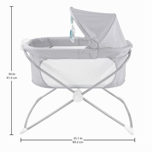 Fisher-Price GWD36 - Zusammenklappbares Beistellbettchen – tragbares Babybettchen mit Licht für Neugeborene und Säuglinge – Ansicht 3