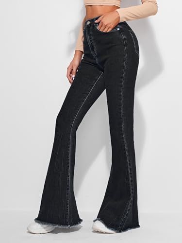 Image of Glossia Bell Bottom Jeans for Women | Stretchable High Waist Flared Denim | Bootcut Butt Lifting Fit | Leg Lengthening | Plus Size 26-38