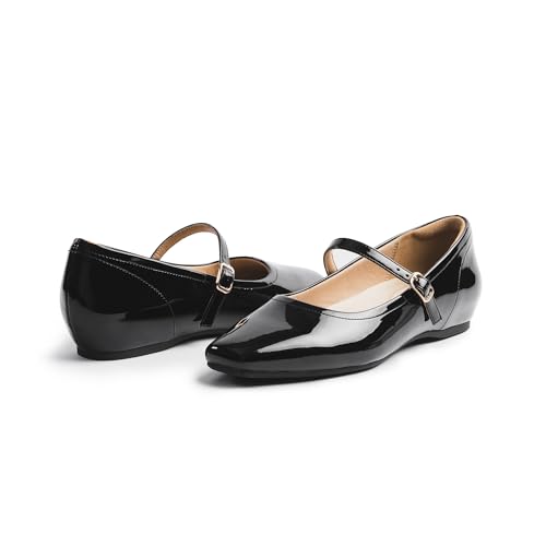Image of Cusolemore Mary Jane Flat Shoes with Arch Support and Hidden Wedge Heel, Women Ballet Flats, Mary Jane Flats, Comfortable Dress Shoes