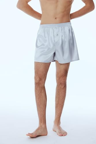 Men's Satin Boxers Pack Silky Boxer Shorts for Men, Silk Feeling Men's Underwear with Button Fly Pajamas Sleep Shorts4
