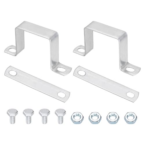 uxcell 2pcs 2" x 2" 50x50mm Square Pipe Clamp, Carbon Steel