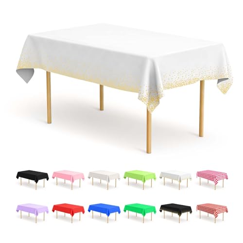 Bouboni Lot de 4 nappes de table jetables 137 x 274 cm Nappe rectangulaire de fête Idéale pour mariages, catering, extérieur et événements thématiques...