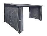 APEX GARDEN Universal 3-Side Privacy Curtain Set for 10' x 12' Awing/Sun Shelter/Gazebo (Dark Grey (3-Side ONLY))