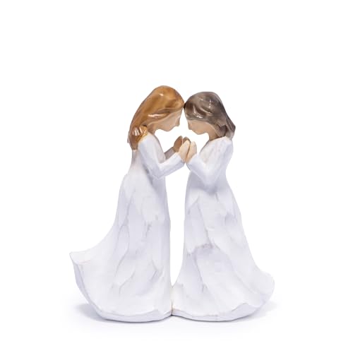 Figurines de amistad blancas efecto madera miniatura 1