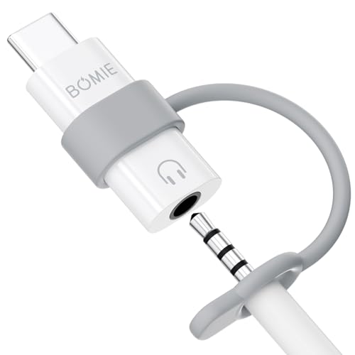 BOMIE USB C to 3.5mm CzWbN ϊA_v^[ CzWbN ϊ ^Cvc 3 4 DAC`bv Hi-Fi ʒ/ʘb/yΉ LRg[ h~݌v Phone 17/16/15 V[Y P